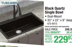 Menards Black Quartz Single Bowl offer