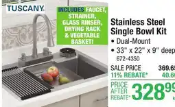 Menards Stainless Steel Single Bowl Kit offer