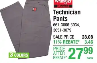 Menards Technician Pants offer