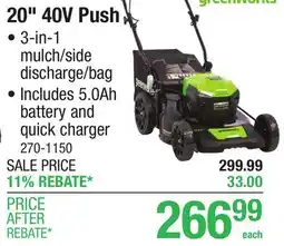 Menards 20 40V Push offer