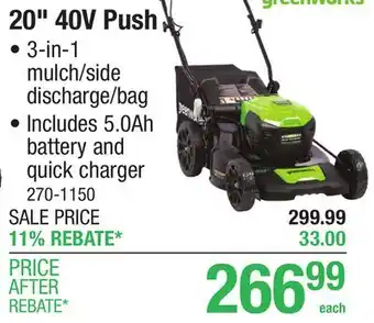 Menards 20 40V Push offer