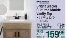 Menards Bright Glacier Cultured Marble Vanity Top offer