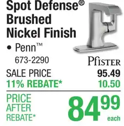 Menards Spot Defense Brushed Nickel Finish offer