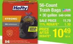 Menards 56-Count Trash Bags offer
