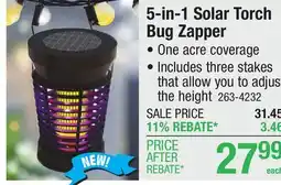 Menards 5-in-1 Solar Torch Bug Zapper offer