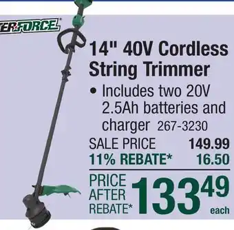Menards 14 40V Cordless String Trimmer offer