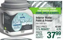 Menards Interior Matte Paint & Primer offer