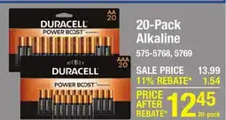 Menards 20-Pack Alkaline offer