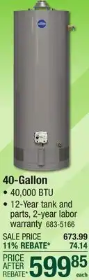 Menards NATURAL GAS 40-Gallon offer