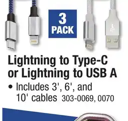 Menards Lightning to Type-C or Lightning to USB A offer