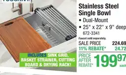Menards Stainless Steel Single Bowl offer