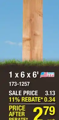 Menards 1 x 6 x 6' offer