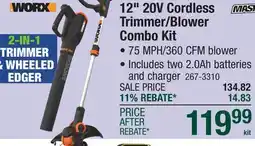 Menards 12 20V Cordless Trimmer/Blower Combio Kit offer