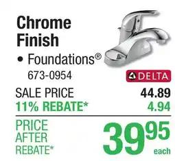 Menards Chrome Finish Faucets offer