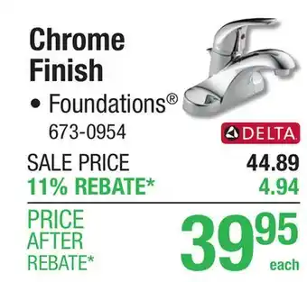 Menards Chrome Finish Faucets offer