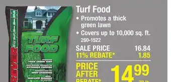 Menards Turf Food offer