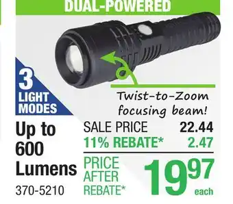 Menards DUAL-POWERED LED FLASHLIGHTS offer