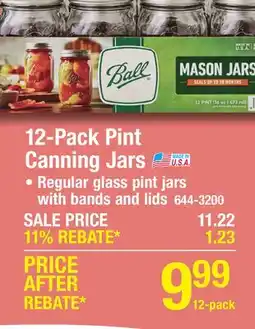 Menards 12-Pack Pint Canning Jars offer