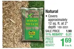 Menards Natural offer