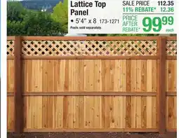 Menards Lattice Top Panel offer