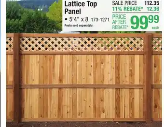 Menards Lattice Top Panel offer