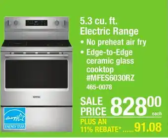 Menards 5.3 cu. ft. Electric Range offer