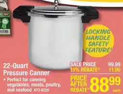 Menards 22-Quart Pressure Canner offer