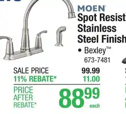 Menards MOEN Spot Resist Stainless Steel Finish offer