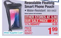 Menards Resealable Floating Smart Phone Pouch offer