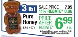 Menards Pure Honey offer