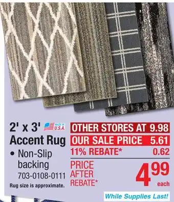 Menards 2' x 3' Accent Rug offer