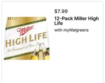 Walgreens 12-Pack Miller High Life offer
