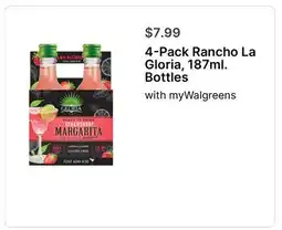 Walgreens 4-Pack Rancho La Gloria, 187ml. Bottles offer