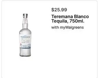Walgreens Teremana Blanco Tequila, 750ml offer