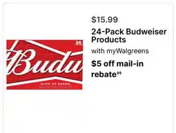 Walgreens 24-Pack Budweiser Products offer