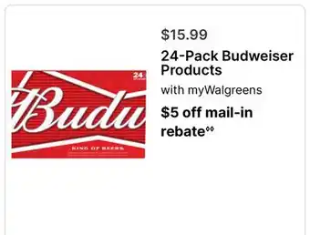 Walgreens 24-Pack Budweiser Products offer