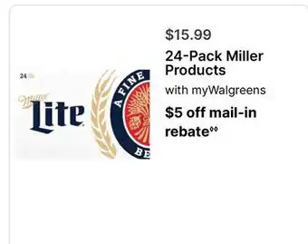 Walgreens 24-Pack Miller Products offer