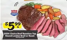 Winn Dixie USDA Choice Beef Boneless Top Round London Broil or Roast offer