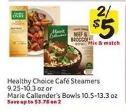 Winn Dixie Healthy Choice Café Steamers or Marie Callender’s Bowls offer