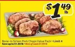 Winn Dixie Bone-In Sirloin Pork Chops Value Pack offer