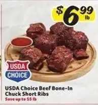 Winn Dixie USDA Choice Beef Bone-In Chuck Short Ribs offer