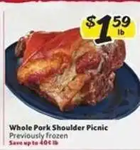 Winn Dixie Whole Pork Shoulder Picnic offer