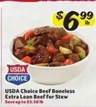 Winn Dixie USDA Choice Beef Boneless Extra Lean Beef for Stew offer