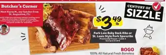 Winn Dixie Pork Loin Baby Back Ribs or St. Louis Style Pork Spareribs offer