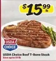 Winn Dixie USDA Choice Beef T-Bone Steak offer