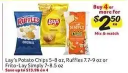 Winn Dixie Lay's Potato Chips, Ruffles, Frito-Lay Simply offer