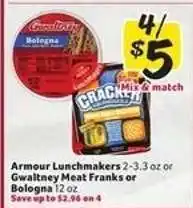 Winn Dixie Armour Lunchmakers or Gwaltney Meat Franks or Bologna offer