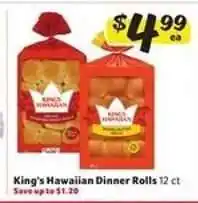 Winn Dixie King's Hawaiian Dinner Rolls offer