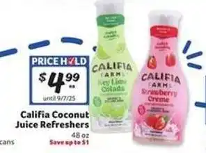 Winn Dixie Califia Coconut Juice Refreshers offer