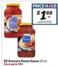 Winn Dixie SE Grocers Pasta Sauce offer